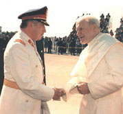 [Pope John Paul II with Pinochet]